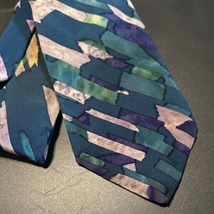 American Edge John Henry Abstract Blue and Green watercolor Men's Tie